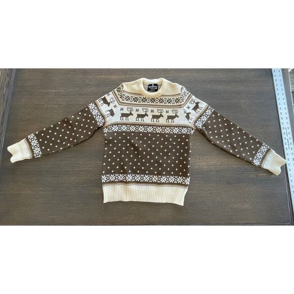 xs Vintage Demetre Pure Virgin Wool Sweater Reindeer Snowflakes Ski Sweater - Picture 10 of 16